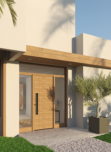 porte d'entrée en bois sur mesure